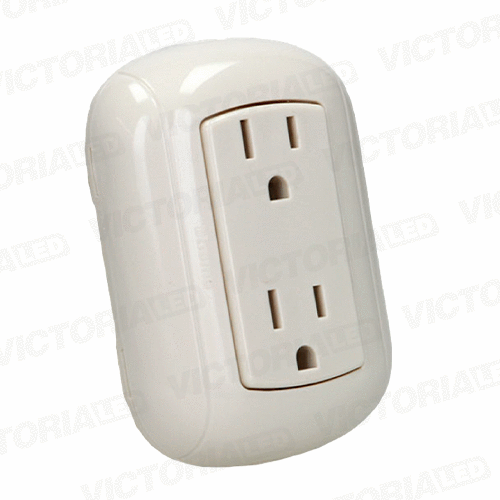 TOMACORRIENTE DOBLE OVALADO 125/250V 15A BLANCO 10U/C