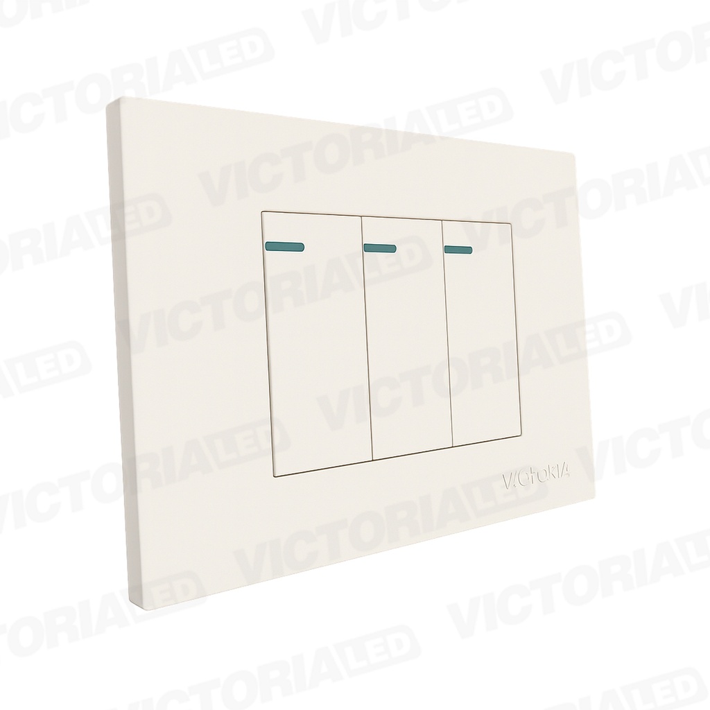 INTERRUPTOR TRIPLE CONMUTABLE 16A 125/250V PC BLANCO 10U/C