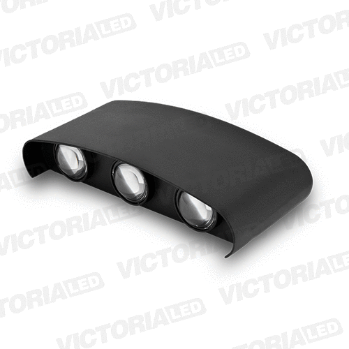 APLIQUE DE PARED IP65 6*1W 3000K NEGRO 170*80MM AC85-265V