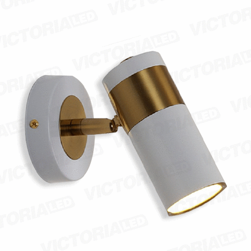 LAMPARA DECORATIVA 1*GU10 METAL BLANCO DORADO