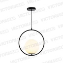 LAMPARA DECORATIVA DE TECHO 1*E26 METAL VIDRIO BLACK