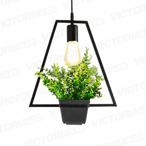 [LC-1546-NE] LAMPARA DECORATIVA DE TECHO 1*E27 METAL NEGRO