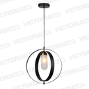 LAMPARA DECORATIVA DE TECHO 1*E27 METAL VIDRIO BLACK