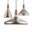 LAMPARA DECORATIVA DE TECHO 3*E27 METAL/MADERA SILVER