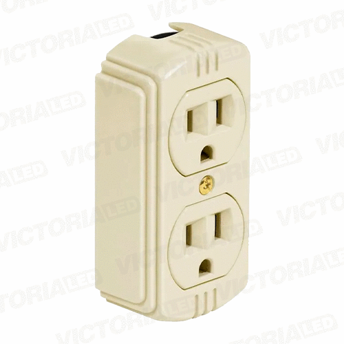 TOMACORRIENTE DOBLE SOBREPUESTO 15A 125V IVORY 10 U/C