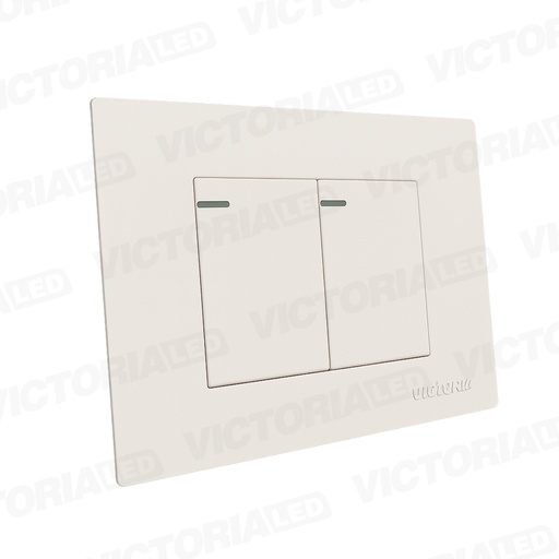 [VL-IN2B] INTERRUPTOR DOBLE CONMUTABLE 16A 125/250V PC BLANCO 10U/C