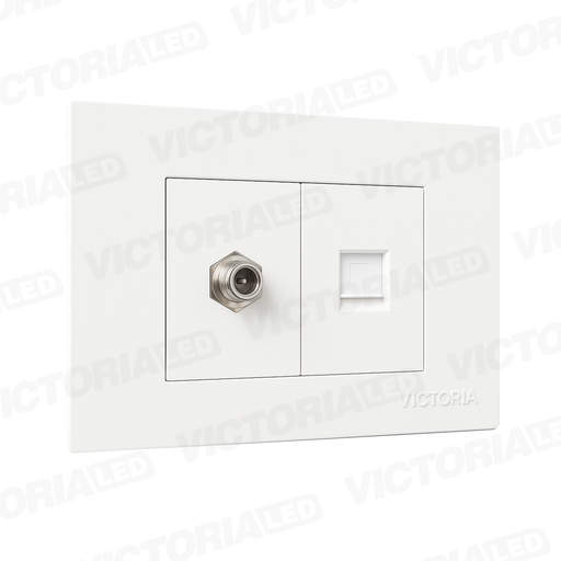 [VL-CDU2B] TOMA TV + RJ45 CAT5 PC BLANCO 10U/C